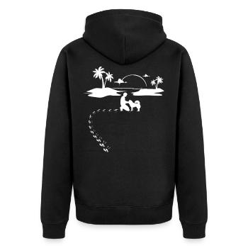 Nice Eurasian gift - Unisex Premium Organic Zip Hoodie - black - Back - Nico (187cm)