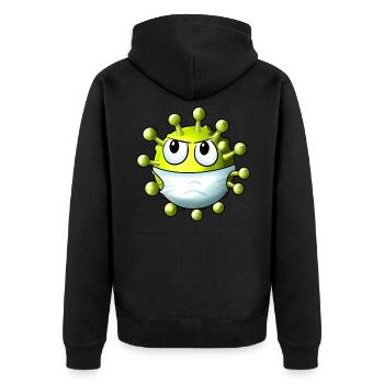 Cartoon Corona Virus - Veste à capuche bio Premium Unisexe - noir - Dos - Nico (187cm)