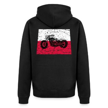 Pologne Moto Tuning Mécanicien Polonais Chopper - Veste à capuche bio Premium Unisexe - noir - Dos - Nico (187cm)