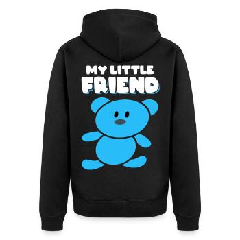 Der Bär mein kleiner Freund für Kinder Geschenk - Unisex Premium Bio Zip Hoodie - Schwarz - Hinten - Nico (187cm)