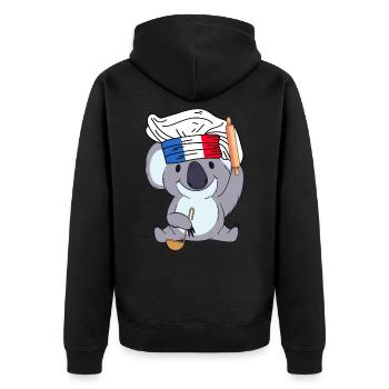 France Koch Koala Boulanger Paris Cuisine Chef - Veste à capuche bio Premium Unisexe - noir - Dos - Nico (187cm)
