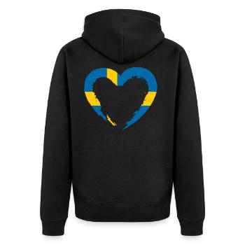 Suède - Veste à capuche bio Premium Unisexe - noir - Dos - Nico (187cm)