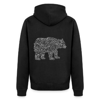 The bear from many bicycles Bicycle - Unisex Premium Organic Zip Hoodie - black - Back - Nico (187cm)