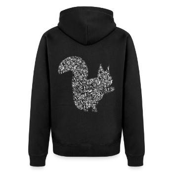 Eichhörnchen Aus Fahrrädern Tier Fahrrad - Unisex Premium Bio Zip Hoodie - Schwarz - Hinten - Nico (187cm)