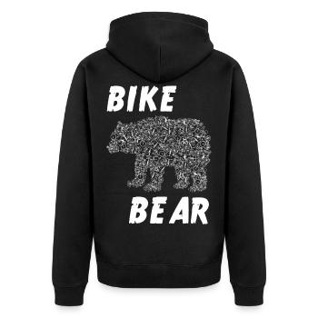 Fahrrad Bär Aus Fahrrädern Tier Sport - Unisex Premium Bio Zip Hoodie - Schwarz - Hinten - Nico (187cm)