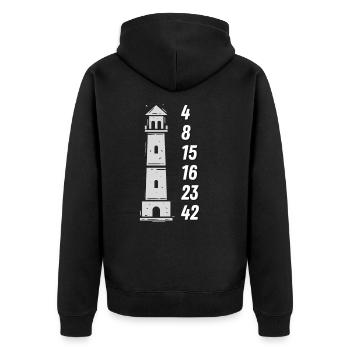 Numéros Lighthouse T-Shirt Series TV Fan de télévision - Veste à capuche bio Premium Unisexe - noir - Dos - Nico (187cm)