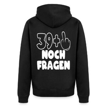 40. Geburtstag Geburtstagsgeschenk - Unisex Premium Bio Zip Hoodie - Schwarz - Hinten - Nico (187cm)