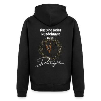 Dackel Hundehaare Lustig Hund Geschenk Humor - Unisex Premium Bio Zip Hoodie - Schwarz - Hinten - Nico (187cm)