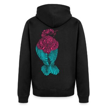 Oiseau coloré - Veste à capuche bio Premium Unisexe - noir - Dos - Nico (187cm)