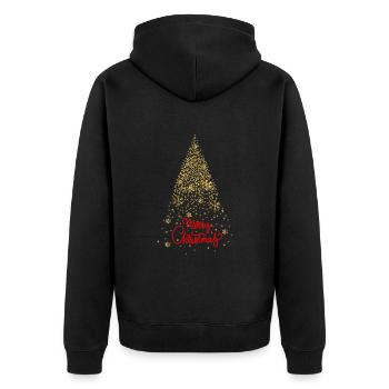 Sapin de Noël or - XMAS - Joyeux Noël - Veste à capuche bio Premium Unisexe - noir - Dos - Nico (187cm)