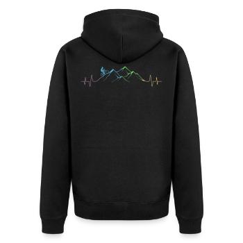 Mountain biking on a mountain bike in Berlin - Unisex Premium Organic Zip Hoodie - black - Back - Nico (187cm)