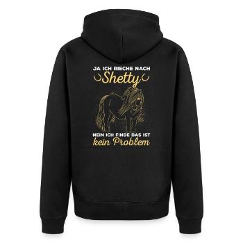 Shetlandpony Shetty Shettypony - Unisex Premium Bio Zip Hoodie - Schwarz - Hinten - Nico (187cm)