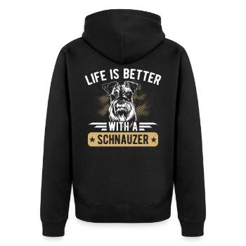 Funny Schnauzer Dog Miniature Schnauzer - Unisex Premium Organic Zip Hoodie - black - Back - Nico (187cm)