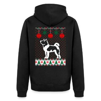 Chien Akita de Noël - Veste à capuche bio Premium Unisexe - noir - Dos - Nico (187cm)