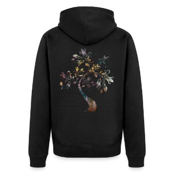 Cadeau ésotérique de l'arbre de vie - Veste à capuche bio Premium Unisexe - noir - Dos - Nico (187cm)
