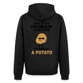 Potato Halloween costume Meme gift - Unisex Premium Organic Zip Hoodie - black - Back - Nico (187cm)