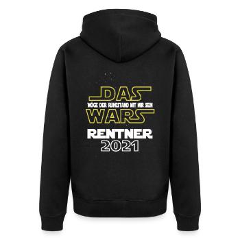 Möge der Ruhestand mit mir sein...! Rentner 2021 - Unisex Premium Bio Zip Hoodie - Schwarz - Hinten - Nico (187cm)