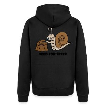Need for Speed with black lettering - Unisex Premium Organic Zip Hoodie - black - Back - Nico (187cm)