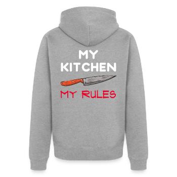 Cooking - Cook - Kitchen - Chef - Unisex Premium Organic Zip Hoodie - heather grey - Back - Nico (187cm)