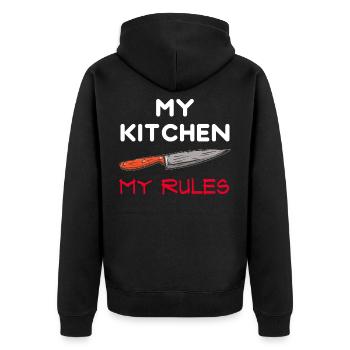 Cuisine - Cuisinier - Cuisine - Chef - Veste à capuche bio Premium Unisexe - noir - Dos - Nico (187cm)