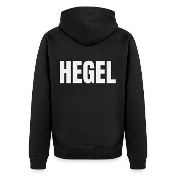 Georg Friedrich Wilhelm Hegel Schrift - Unisex Premium Bio Zip Hoodie - Schwarz - Hinten - Nico (187cm)
