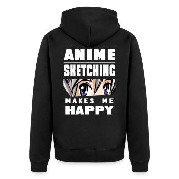 Cadeau de manga de dessin animé et dessin animé - Veste à capuche bio Premium Unisexe - noir - Dos - Nico (187cm)