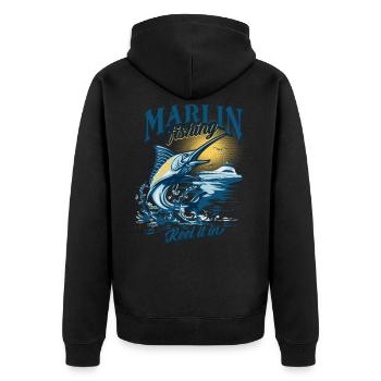 Marlin Fishing Reel It Up - Veste à capuche bio Premium Unisexe - noir - Dos - Nico (187cm)