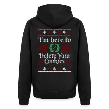 Programmierer Ugly Christmas Cookies Löschen - Unisex Premium Bio Zip Hoodie - Schwarz - Hinten - Nico (187cm)