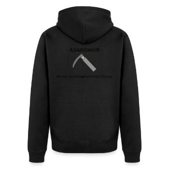 Anästhesist Spruch Chirurg Geschenk - Unisex Premium Bio Zip Hoodie - Schwarz - Hinten - Nico (187cm)