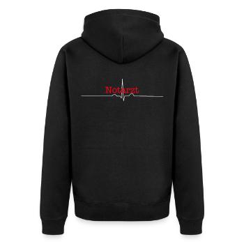 Rettungsdienst Notarzt Geschenkidee EKG - Unisex Premium Bio Zip Hoodie - Schwarz - Hinten - Nico (187cm)