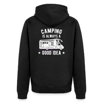 motorhome funny campsite motif motorhome - Unisex Premium Organic Zip Hoodie - black - Back - Nico (187cm)