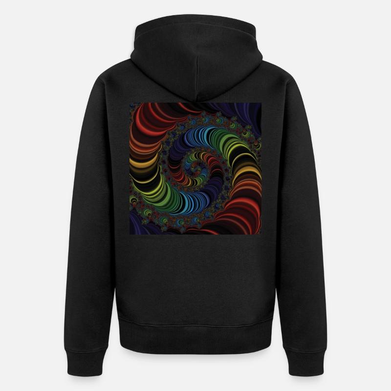 Fractal #X4 - Veste à capuche bio Premium Unisexe - noir