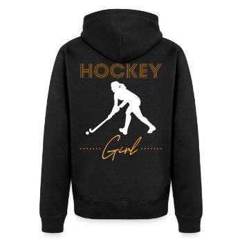 Hockey sur gazon fille cadeau de hockey sur gazon - Veste à capuche bio Premium Unisexe - noir - Dos - Nico (187cm)