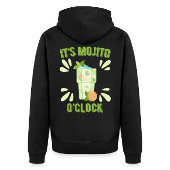 Mojito Cocktail Longdrinks Summer Alcohol Party - Unisex Premium Bio Zip Hoodie - Schwarz - Hinten - Nico (187cm)