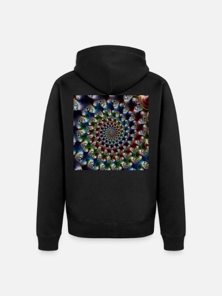 Fractal # 38 - Unisex Premium Organic Zip Hoodie - black