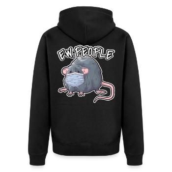EW People Lustiger Ratten Sprüche Farbratte - Unisex Premium Bio Zip Hoodie - Schwarz - Hinten - Nico (187cm)