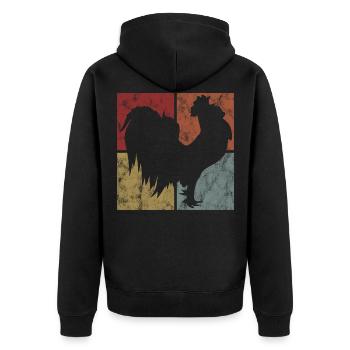 Poule poulets poulets - Veste à capuche bio Premium Unisexe - noir - Dos - Nico (187cm)