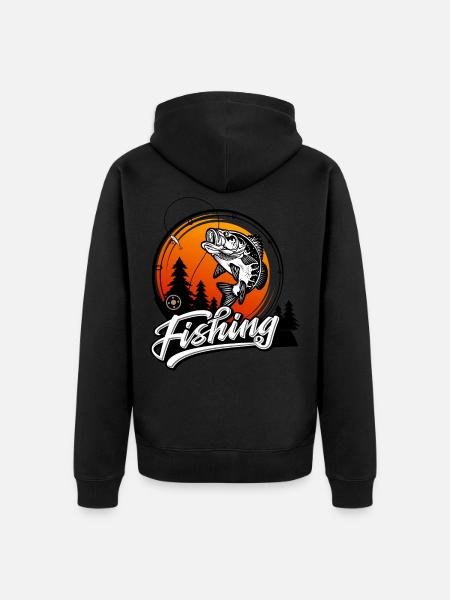 Pêche pêche poisson poisson cadeau - Veste à capuche bio Premium Unisexe - noir