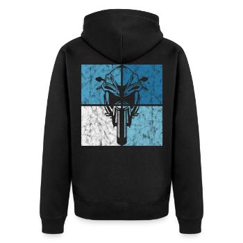Motorcyclist Biker Retro Motorcycle Motorcycles - Unisex Premium Organic Zip Hoodie - black - Back - Nico (187cm)