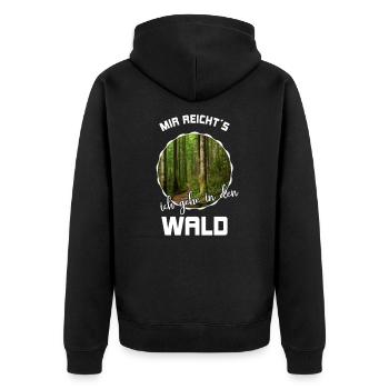 Mir Reichts Ich Gehe In Den Wald - Unisex Premium Bio Zip Hoodie - Schwarz - Hinten - Nico (187cm)