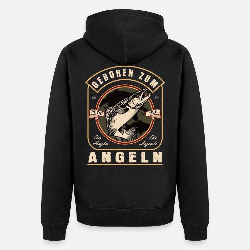 cadeaux hommes pêche - Veste à capuche bio Premium Unisexe - noir