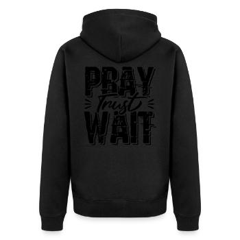 Bible Bible Verse Pray Trust - Unisex Premium Organic Zip Hoodie - black - Back - Nico (187cm)