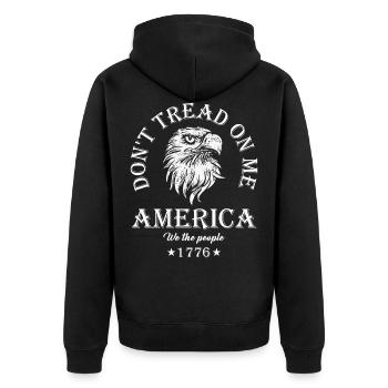 Don't Tread On Me America USA America Gift Idea - Unisex Premium Organic Zip Hoodie - black - Back - Nico (187cm)