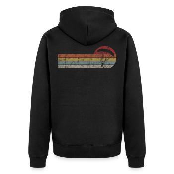 Fallschirmspringer Fallschirm Fallschirmspringen - Unisex Premium Bio Zip Hoodie - Schwarz - Hinten - Nico (187cm)