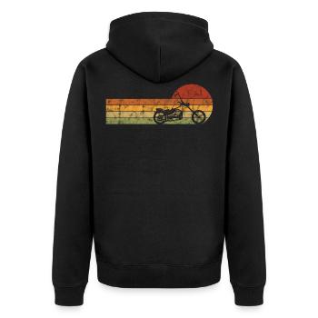 Motocycliste Moto Chopper Retro Bobber - Veste à capuche bio Premium Unisexe - noir - Dos - Nico (187cm)