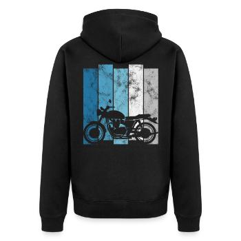 Motocyclistes Retro Biker Moto Chopper Bobber - Veste à capuche bio Premium Unisexe - noir - Dos - Nico (187cm)
