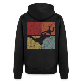 Fallschirmspringer Fallschirm Fallschirmspringen - Unisex Premium Bio Zip Hoodie - Schwarz - Hinten - Nico (187cm)
