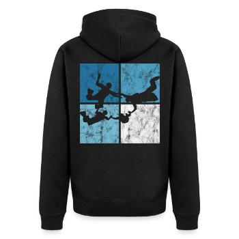 Fallschirmspringer Fallschirm Fallschirmspringen - Unisex Premium Bio Zip Hoodie - Schwarz - Hinten - Nico (187cm)