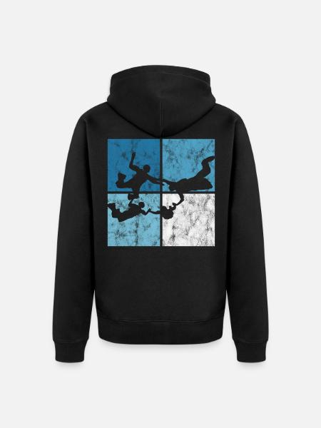 Skydiving Parachute - Unisex Premium Organic Zip Hoodie - black