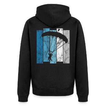 Fallschirmspringer Fallschirm Fallschirmspringen - Unisex Premium Bio Zip Hoodie - Schwarz - Hinten - Nico (187cm)
